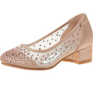 Badgley Mischka girl shoes, Mesh heeled. size 3